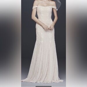 Melissa Sweet Off-Shoulder Wedding Lace Dress Size 24w